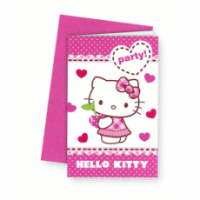 6 INVITACIONES HELLO KITTY 
