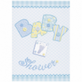 8 invitaciones Baby Shower azul 