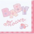 16 SERVILLETAS BABY SHOWER ROSA